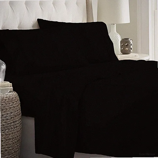 100% Cotton 1200 TC Comfort Bedding Collection Black Solid Select Item