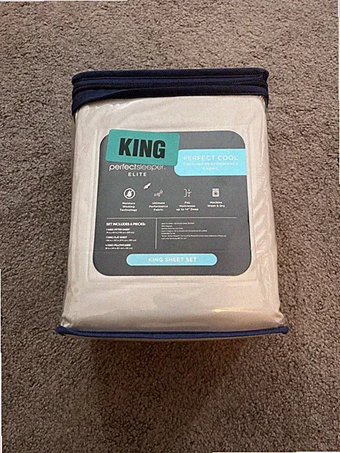 6 Pc KING Serta Perfect Sleeper Elite Prochill Cooling Fabric Sheet Set GREY