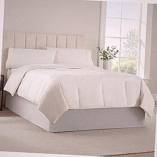 Modern Solid Bed Skirt, Hotel Quality Dust Ruffle with 13 Inch Full Light Grey