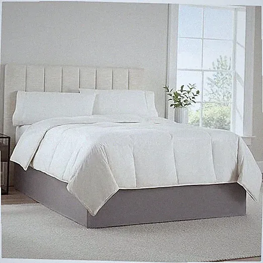 Modern Solid Bed Skirt, Hotel Quality Dust Ruffle with 13 Inch King Dark Grey