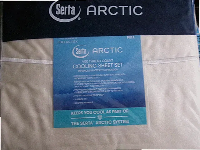 New Full Size Sheet Set** Serta Artic Cooling Set ** Antique White # 1121