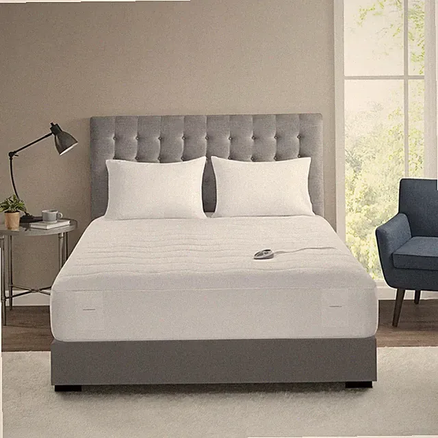 New Serta Casual Polyester Plush Top Heated Mattress Pad in White Finish TWIN XL