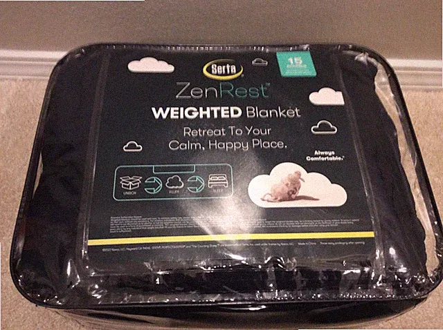 New Serta Zen Rest Weighted Blanket Zenrest 60"x80" Navy Blue (15 Lbs)