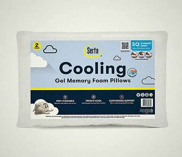 Serta 2- Pack Cooling Gel Memory Foam Bed Pillow