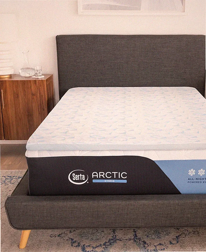 SERTA ARCTIC 2 in., 25x Cooling Twin Memory Foam Mattress Topper, White