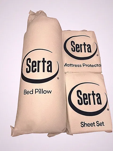 Serta Classic Bundle Twin Bed Pillow Sheet Set Mattress Protector Arctic Hybrid