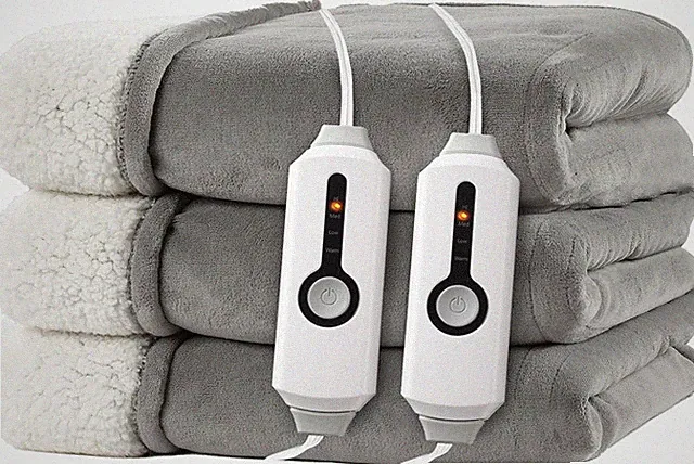 Serta Electric Blanket Fleece to Sherpa Heated Throw Blanket in Queen Twin King