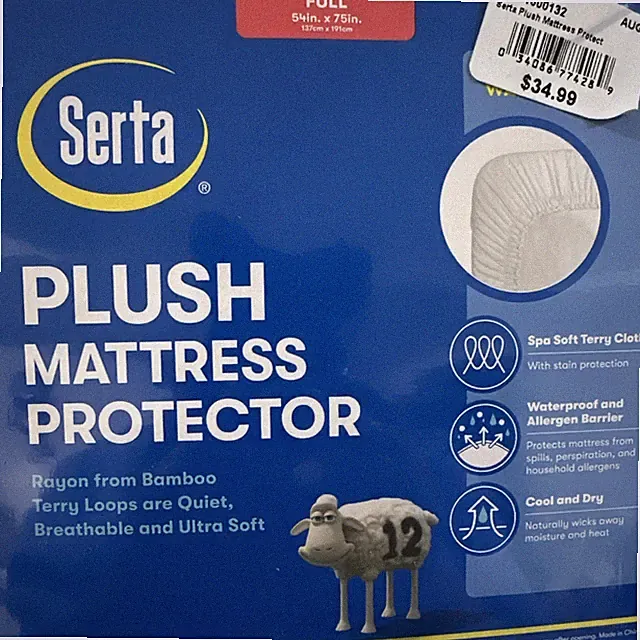 Serta Full Plush Mattress Protector Waterproof 54" X 75"