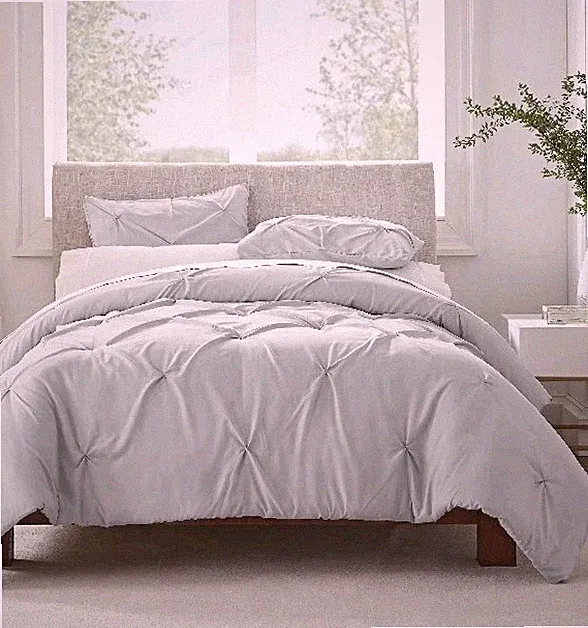 📀 Serta Full/Queen 3 Piece Embellished Duvet Set- Gray