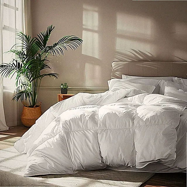 Serta Goose Feather Down, Cotton Comforter King Size - 100% Cotton Duvett 106x90