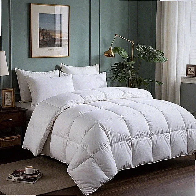 Serta Goose Feather & Down Fiber Comforter King Size 108x98 White All Season New