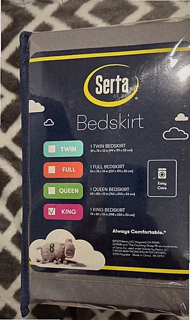 SERTA KING BEDSKIRT DARK GREY