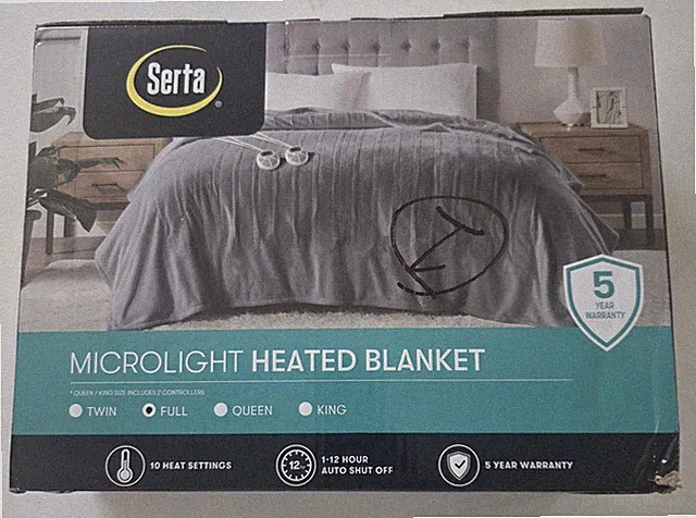 Serta Microlight Heated Blanket Full