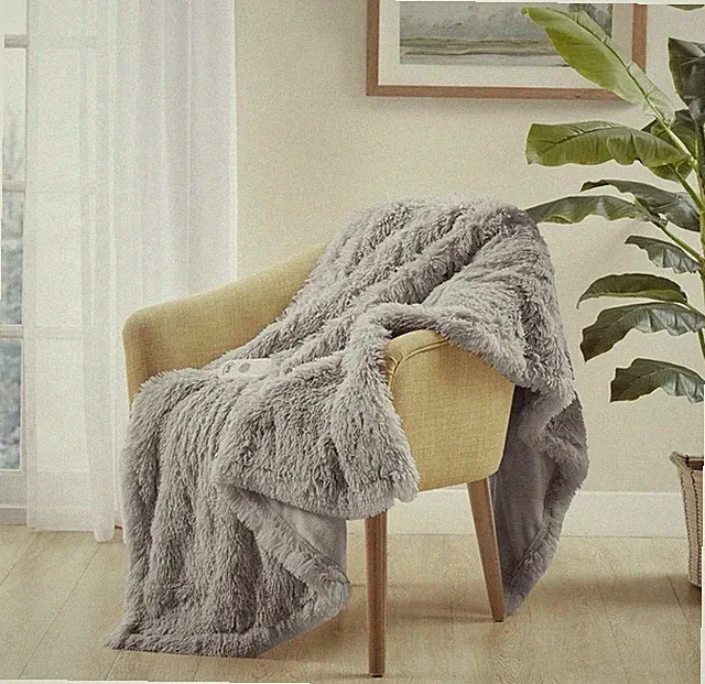 Serta Mila Shaggy Heated Throw Blanket