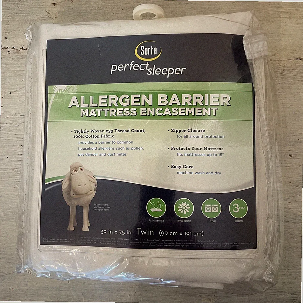 Serta Perfect Sleeper Allergen Barrier Mattress Encasement Twin 100% Cotton