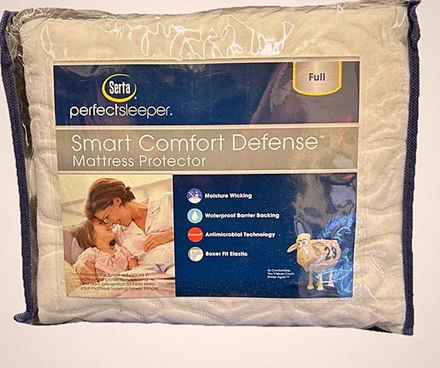 Serta Perfect Sleeper FULL Mattress Protector White Waterproof