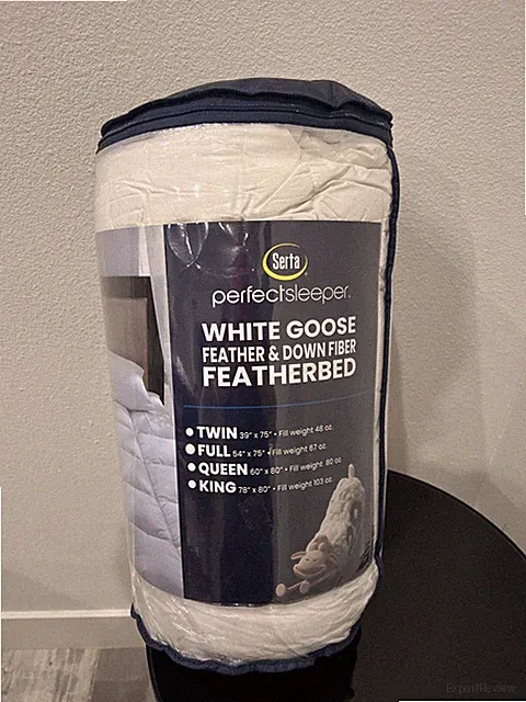 Serta Perfect Sleeper White Goose Feather/Down Fiber Comforter Feathered FULL