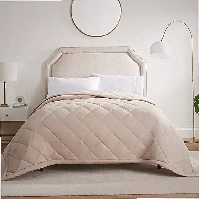 Serta PerfectSleeper Garment Washed Down Alternative Blanket, One Size, Taupe