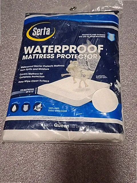 Serta Queen Mattress Protector Waterproof Fitted Cover.