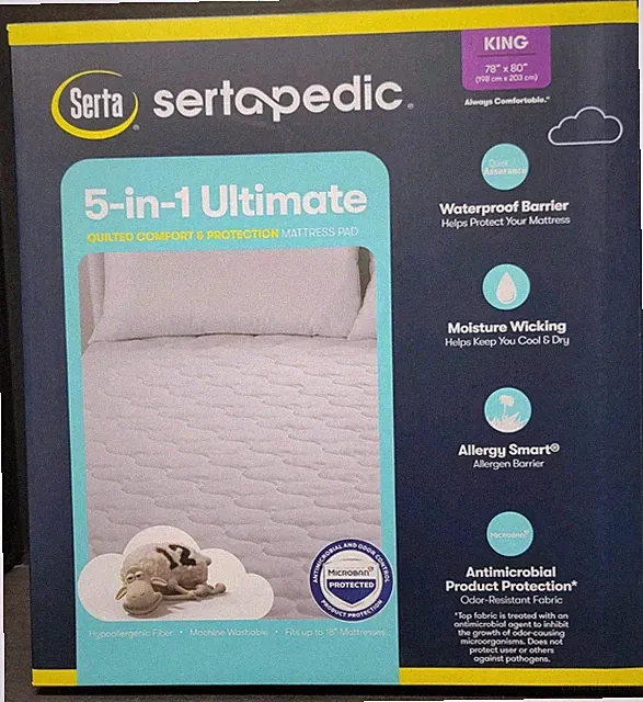 Serta Sertapedic 5-in-1 Ultimate King Size Quilted Comfort & Protection Matress