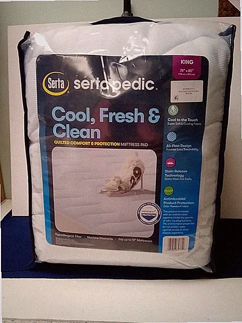Serta Sertapedic Cool, Fresh & Clean Quilted & Protection King Matress Pad