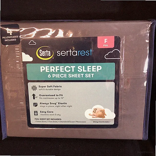 Serta SertaRest Comfy Sleep Sheet Set Gray Secure Fit On Mattress Full 6 pc @#31