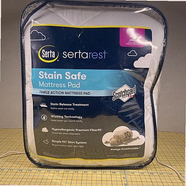 SERTA -Sertarest-StainSafe Mattress Pad. King New. Scotchgard, Protector, 3M. ￼