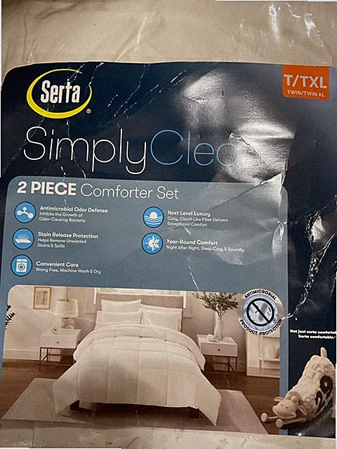 🎥 Serta,Simply Clean,Size T/TXL Comfort & Standard Sham White 🆕