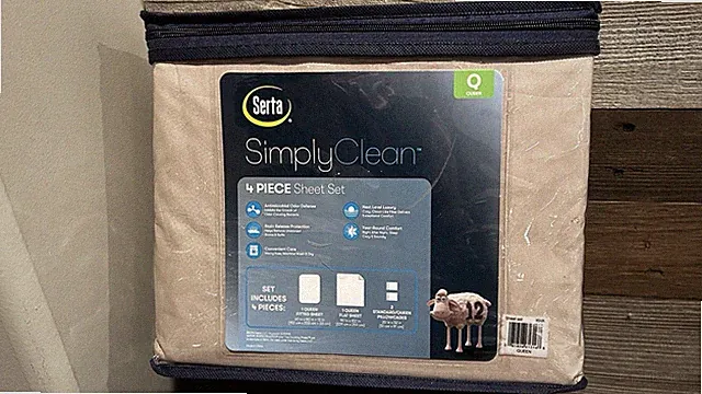 Serta SimplyClean 4 Piece Queen Sheet Set - antimicrobial, stain protection