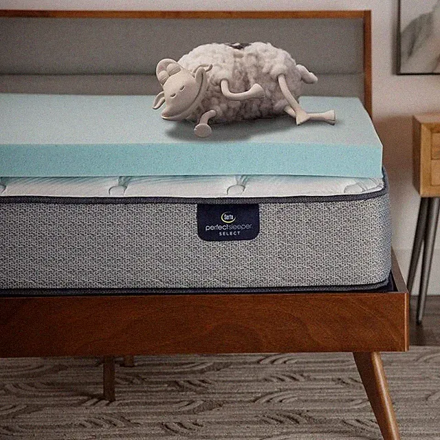 Serta ThermaGel Cooling, Pressure-Relieving Memory Foam Mattress Topper, 3", Kin