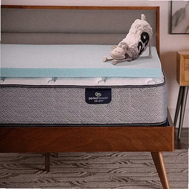 Serta ThermaGel Memory Foam Mattress Topper, Twin, Blue