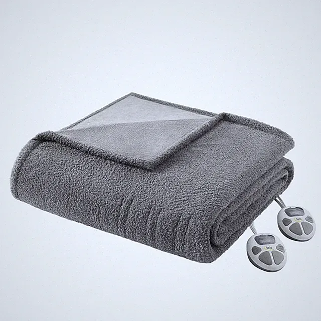 Serta Twin Dream Soft Heated Blanket Gray