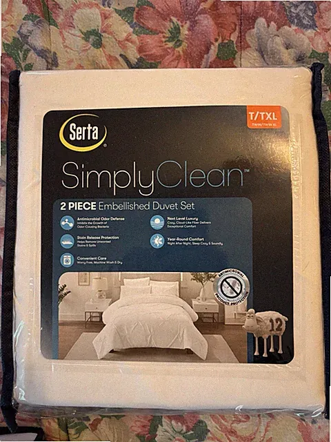 Serte Simply Clean Hypoallergenic 2 Piece Duvet Cover Set Twin/Twin XL White